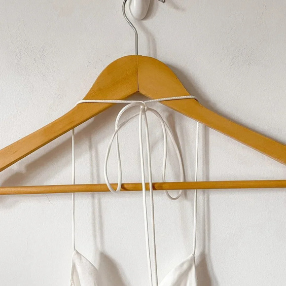 Zara Satin Effect Cowl Neck Slip Mini Dress White Sz Small Blogger Fav - Picture 8 of 11